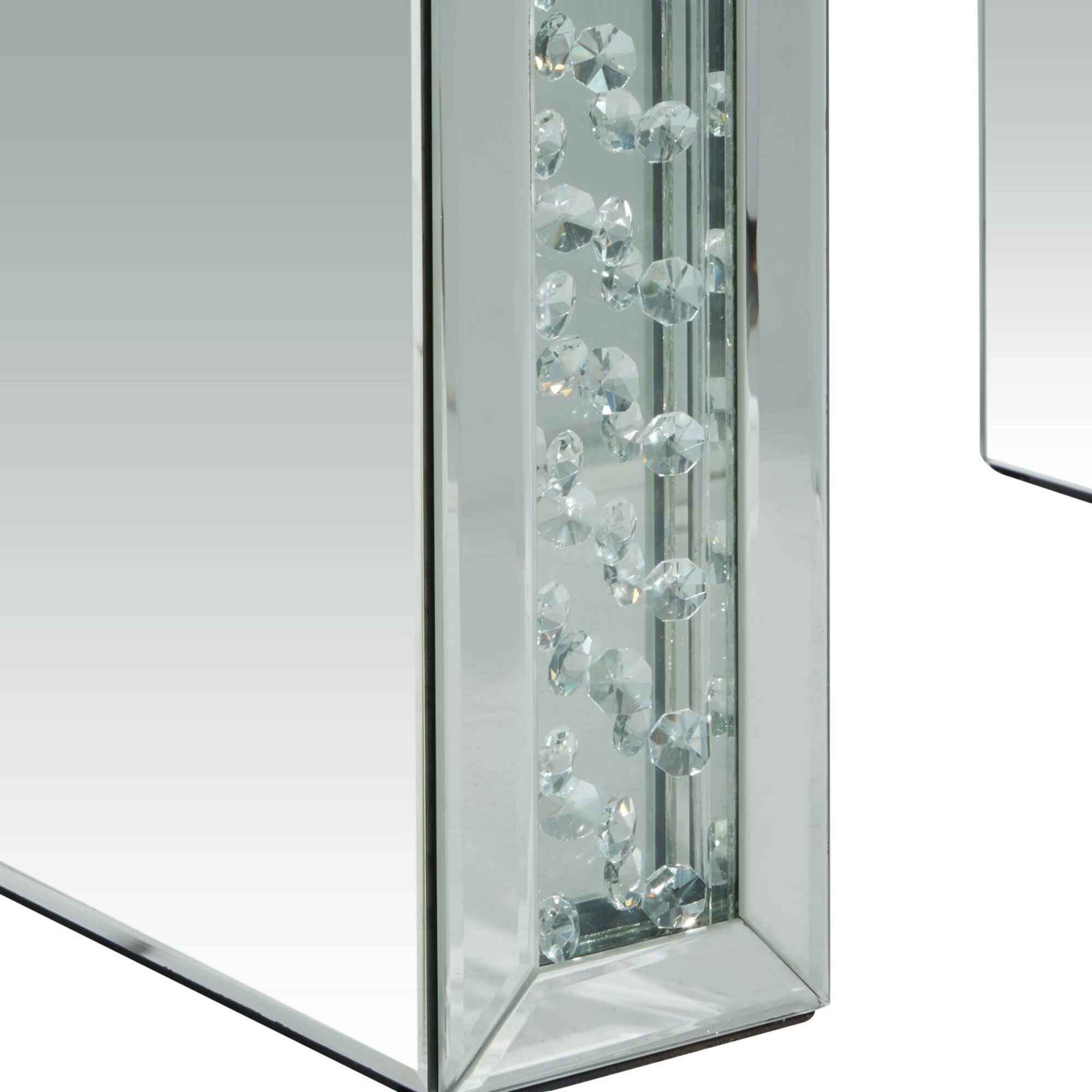 21" Silver Wood Glam Stool